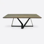 Industrial oak table with extra beds for the dining room BORNEO I