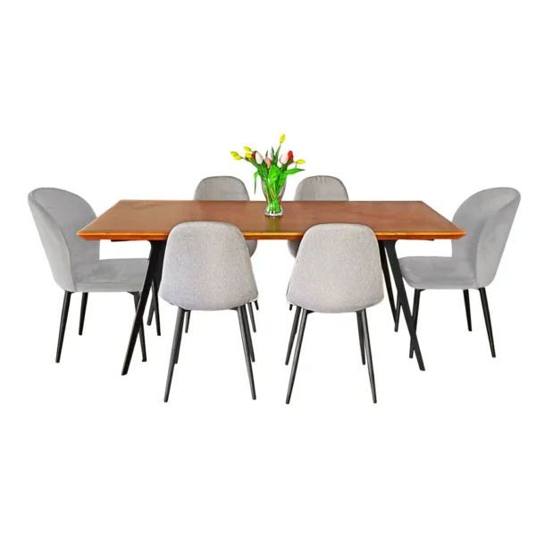 Dębowy stół z czarnymi metalowymi nogami VITA