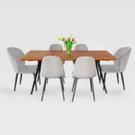 VITA oak dining table on metal legs