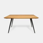 Oak table with black metal legs VITA