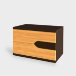Bedside table with drawers made of solid wood for the bedroom LAGOS