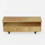 Oak TV cabinet with drawers on metal legs industrial VITA
