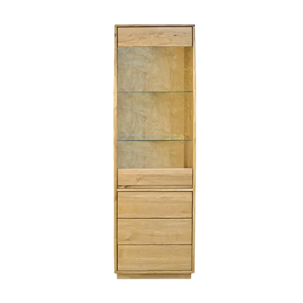 Oak display cabinet glazed showcase CORA