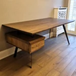 Dębowe biurko nowoczesne VITA 4 - realizacja (olej czarny)