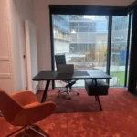 biurko vita 4 lakier czerń z wstawką skórzaną