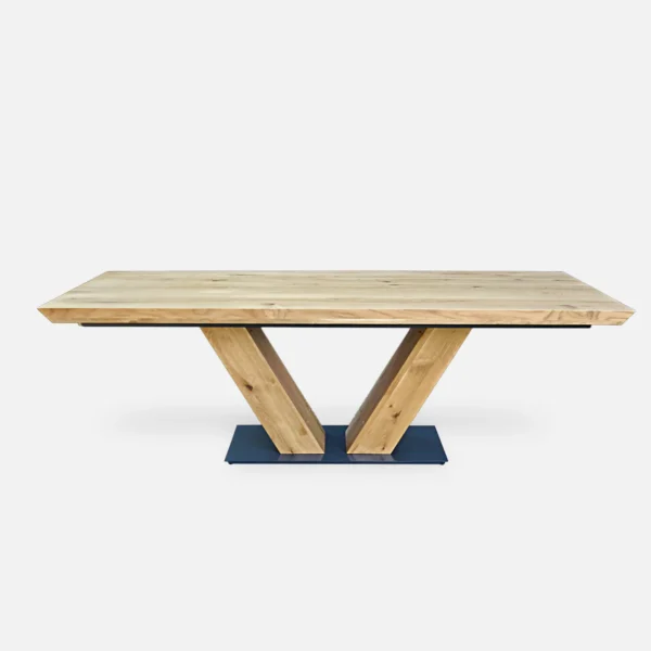 Table with oak top and metal base VENICE