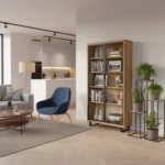 dębowa witryna DELIO III stalowa podstawa (1)