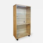 Dębowa witryna ze szklanymi półkami DELIO IV