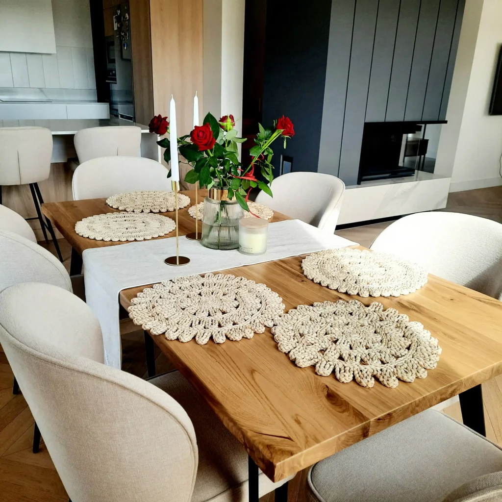 stół VITA II z dębowym blatem