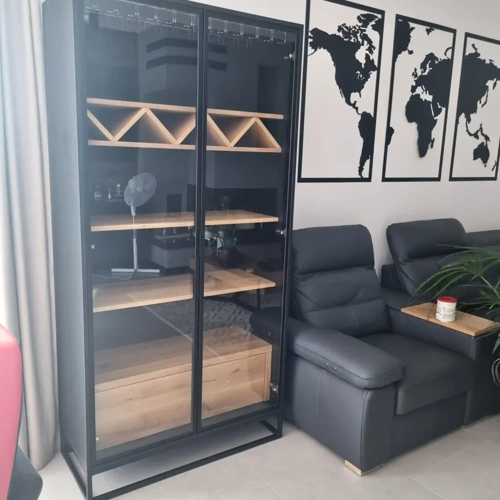 dębowa witryna do salonu jadalni carla