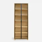 Oak glazed showcase pillar for living room DELIO