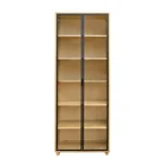 Oak glazed showcase pillar for living room DELIO