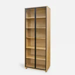 Oak glazed showcase pillar for living room DELIO