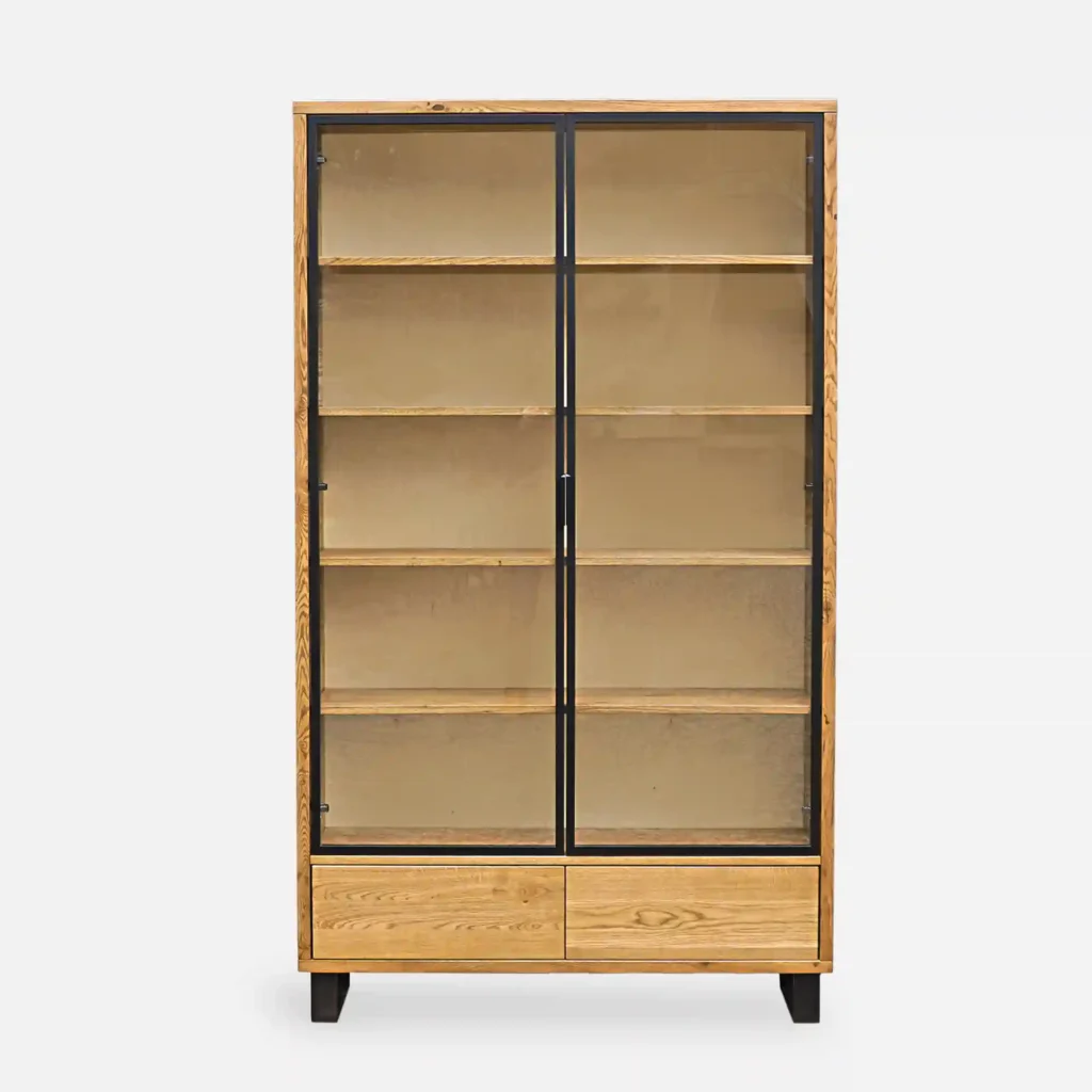 Wooden showcase with loft-style drawers for the living room DELIO IV (3)