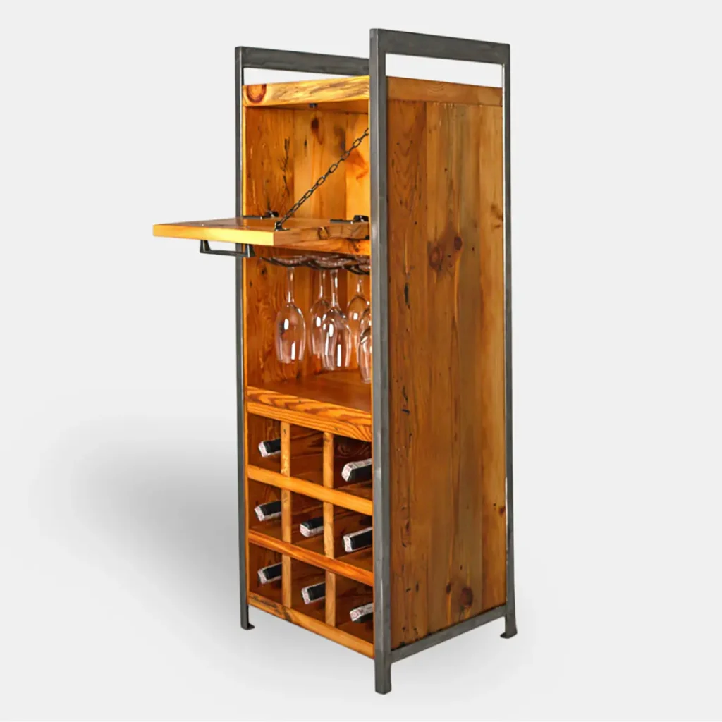 Barek alkoholowy z drewna litego