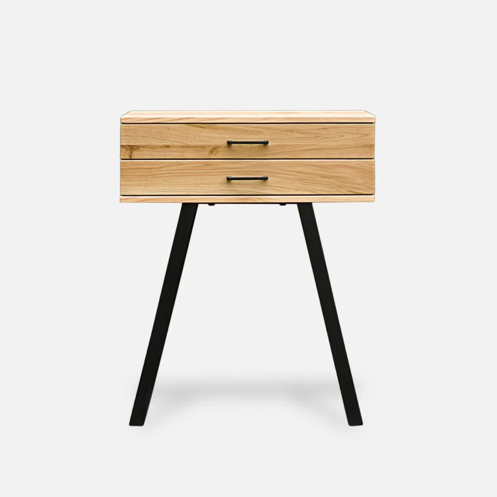 Oak console with two drawers