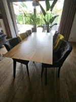 Oak table on metal legs with extensions CORTEZ - Image 4