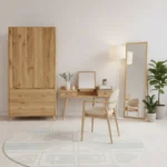 dębowa szafa AXEL z frezowanym frontem i toaletka AXEL(1)