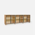 Oak glazed chest of drawers for the living room DELIO (7)