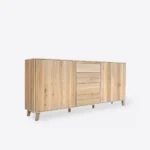 Oak chest of drawers with 4 drawers and 2 cabinets NESS II (2)