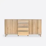 Oak chest of drawers with 4 drawers and 2 cabinets NESS II (5)