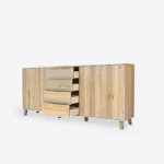 Oak chest of drawers with 4 drawers and 2 cabinets NESS II (7)