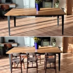 VIVA II 195×100 + dostawka 2×45 lakier miód, stal kolor antracyt (3)