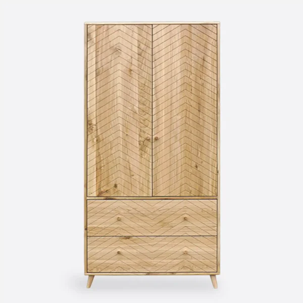 Two-door oak wardrobe with drawers AXEL(2)