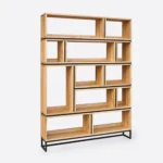 Wooden bookcase for living room office LIVO II - Image 10