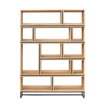 regał dębowy LIVO II metalowa podstawa (3)