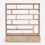 Oak bookcase with wooden base VITA II 10