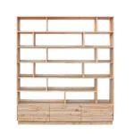 Oak bookcase with wooden base VITA II (2)