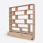 Oak bookcase with wooden base VITA II (4)