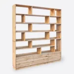 Oak bookcase with wooden base VITA II (6)