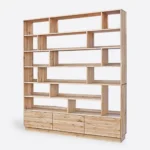 Oak bookcase with wooden base VITA II (8)