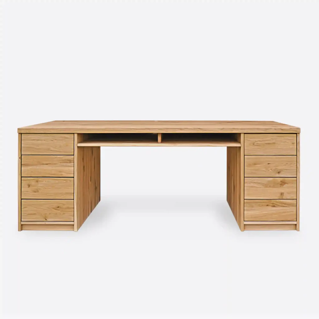 Oak desk DAVOS III with 8 drawers (10)