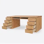 Oak desk DAVOS III with 8 drawers (5)