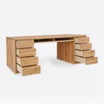 Oak desk DAVOS III with 8 drawers (6)