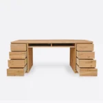 Oak desk DAVOS III with 8 drawers (7)