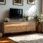 Oak rtv cabinet with 6 drawers VITA I