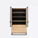 MERIS IV oak display cabinet with drawers (4)