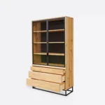 MERIS IV oak display cabinet with drawers (5)