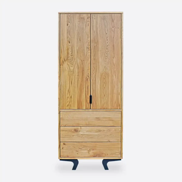 Oak wardrobe with 3 drawers in loft style VITA (1)