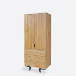 Oak wardrobe with 3 drawers in loft style VITA