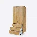 Oak wardrobe with 3 drawers in loft style VITA