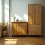 Oak wardrobe with 3 drawers in loft style VITA